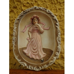 Placa em Porcelana Figura Camponesa