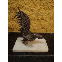 Escultura Galo Bronze Base Mrmore