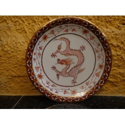 Prato de Parede Porcelana Figura de Dragão