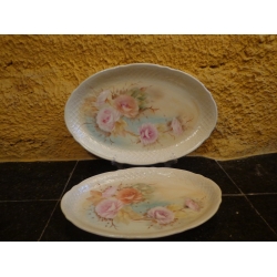 Conjunto de Travessas em Porcelana Florais