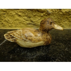 Antiga Miniatura De Pato Em Madeira - C 3680