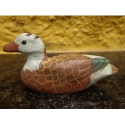 Antiga Miniatura De Pato Em Madeira - C 3682