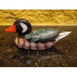 Antiga Miniatura De Pato Em Madeira - C 3684