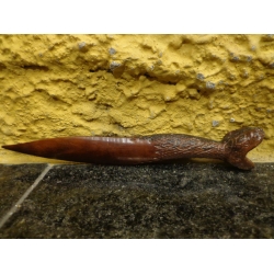 Antigo Abridor De Cartas Em Madeira Serpente - R 3711