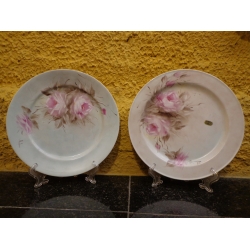 Antigos Pratos Em Porcelana Pintada A Mo - R 6319