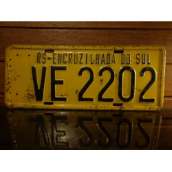 Placa Automotiva Amarela RS - VE 2202