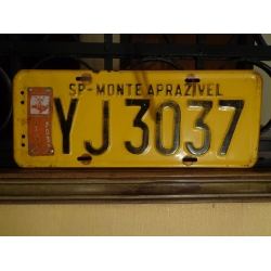 Placa Automotiva Amarela SP - YJ 3037