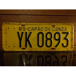 Placa Automotiva Amarela RS - YK 0893
